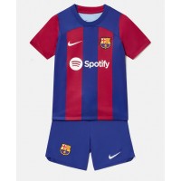Barcelona Fotballklær Hjemmedraktsett Barn 2023-24 Kortermet (+ korte bukser)